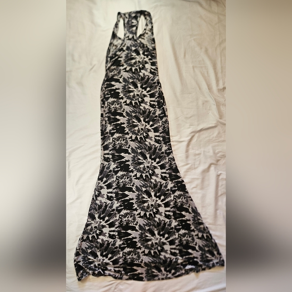 Monteau Los Angeles Womens Black & Gray Racerback Tank Maxi Dress Size Medium